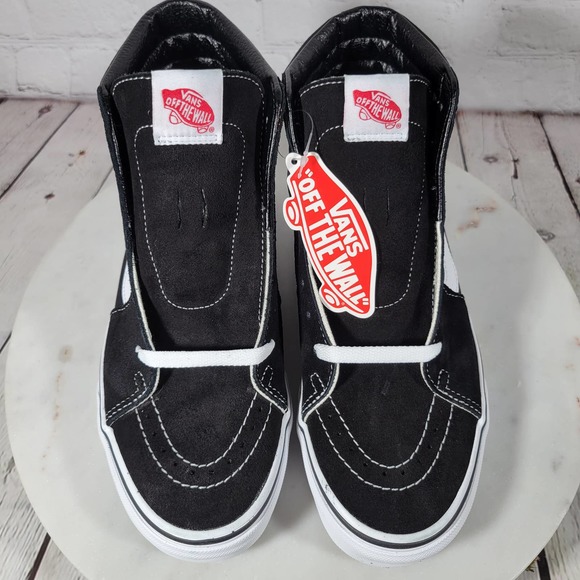 Vans Black and White High-Top Athletic Shoes - Picture 2 of 16